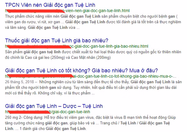 Một trong số 7 website vi phạm quy định về quảng cáo thực phẩm được Cục An toàn thực phẩm đưa ra.