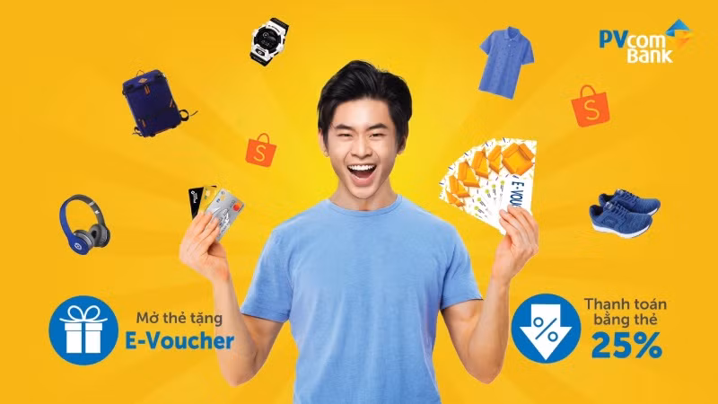 PVcomBank kết hợp cùng Shopee mang đến cho khách hàng trải nghiệm mua sắm tốt nhất. PVcomBank kết hợp cùng Shopee mang đến cho khách hàng trải nghiệm mua sắm tốt nhất.