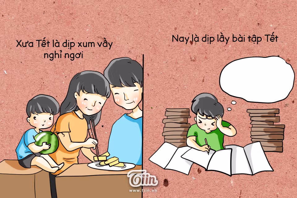 Nhiều học sinh ám ảnh về bài tập Tết. (Ảnh: Tiin.vn) Nhiều học sinh ám ảnh về bài tập Tết. (Ảnh: Tiin.vn)