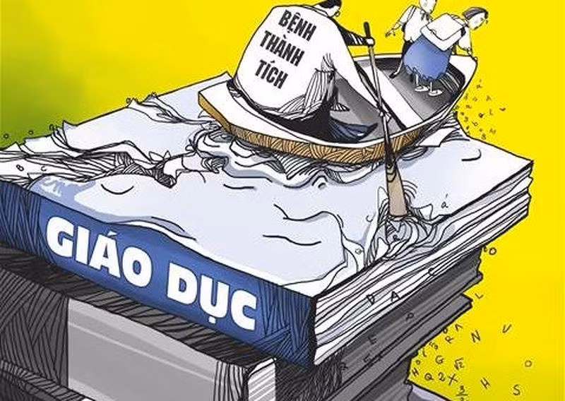 Biếm họa bệnh thành tích, nguồn: thethaovanhoa.vn. Biếm họa bệnh thành tích, nguồn: thethaovanhoa.vn.