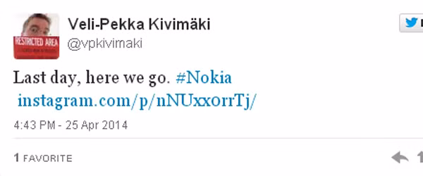 Ngày cuối cùng tại Nokia.