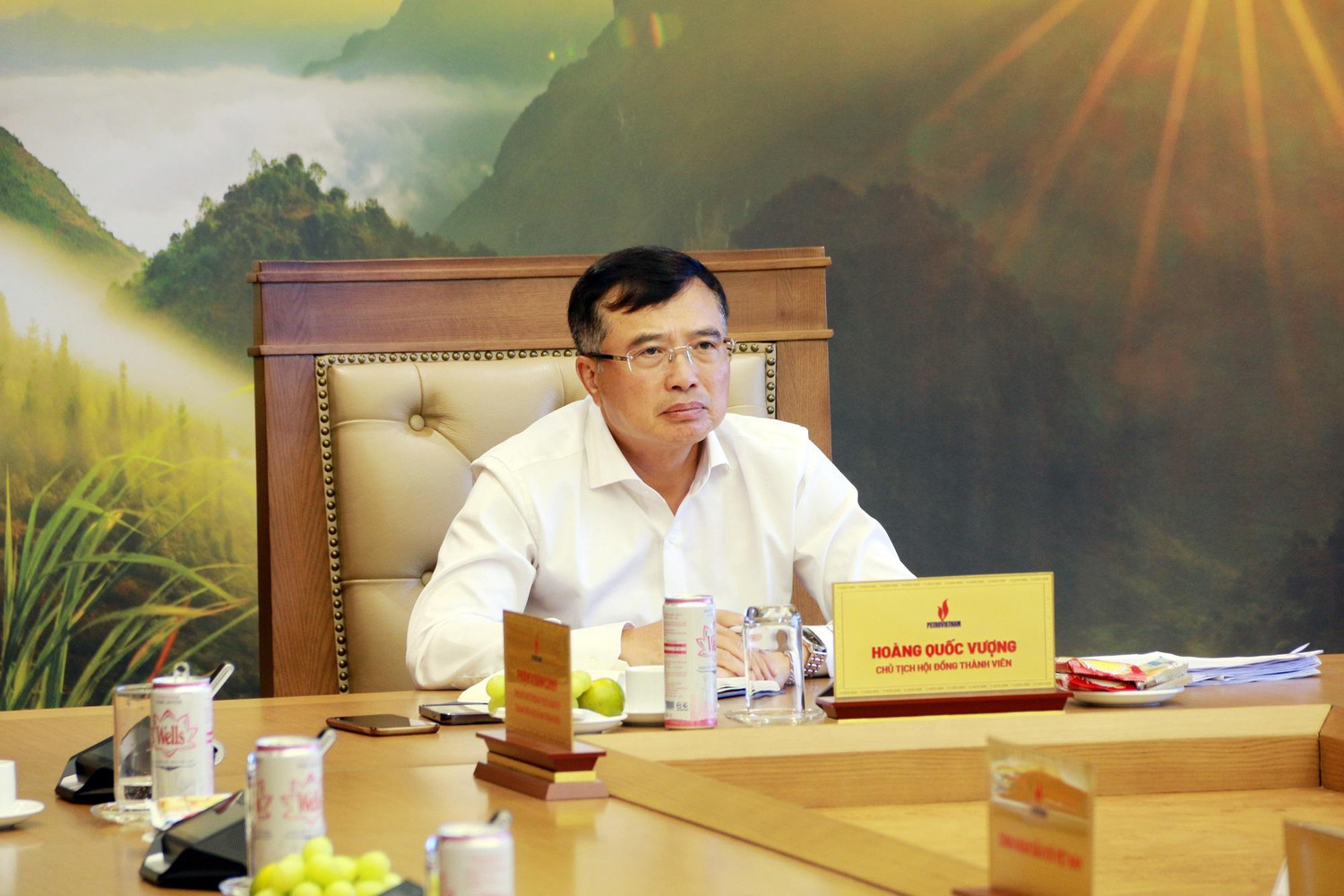 Chủ tịch Hội đồng Thành viên Petrovietnam Hoàng Quốc Vượng phát biểu chỉ đạo hội nghị