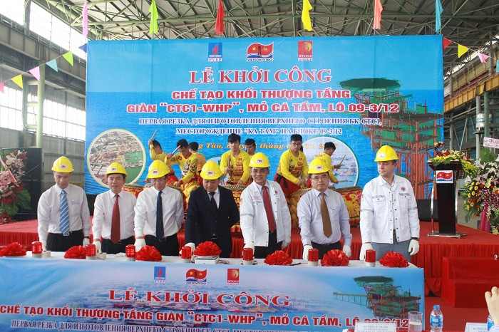 Lễ khởi công chế tạo khối thượng tầng giàn "CTC1-WHP", mỏ Cá Tầm, Lô 09/3-12.