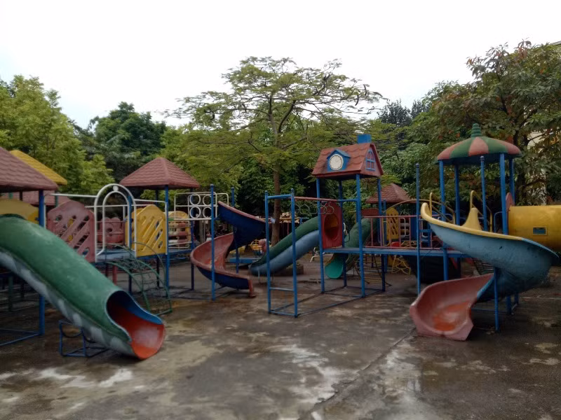 Khuôn viên Trường mầm non Xuân Hòa. Ảnh: Nhân Minh