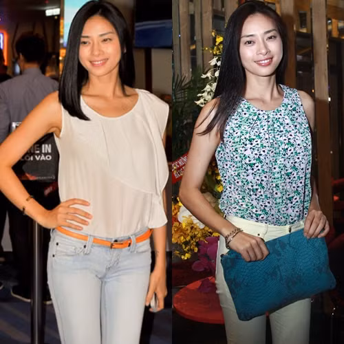 Các kiểu áo sát nách được cô nàng mix cùng jeans skinny tạo vẻ ngoài đơn giản và nhẹ nhàng