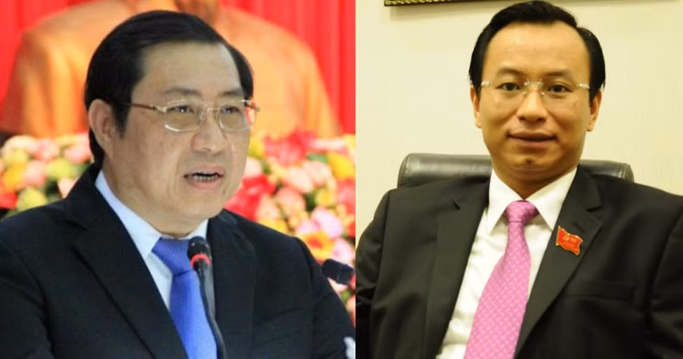 Chủ tịch Ủy ban Nhân dân Đà Nẵng - ông Huỳnh Đức Thơ bị cảnh cáo và Bí thư Thành ủy Đà Nẵng - ông Nguyễn Xuân Anh (bên phải) bị cách chức Bí thư Thành uỷ Đà Nẵng, cho thôi chức Uỷ viên Trung ương Đảng. Ảnh: DC