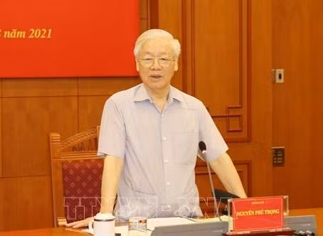 Tổng Bí thư Nguyễn Phú Trọng yêu cầu, Ban chỉ đạo phải chỉ đạo tất cả các cấp, ngành đồng bộ, không làm thay. Ảnh: TTXVN Tổng Bí thư Nguyễn Phú Trọng yêu cầu, Ban chỉ đạo phải chỉ đạo tất cả các cấp, ngành đồng bộ, không làm thay. Ảnh: TTXVN