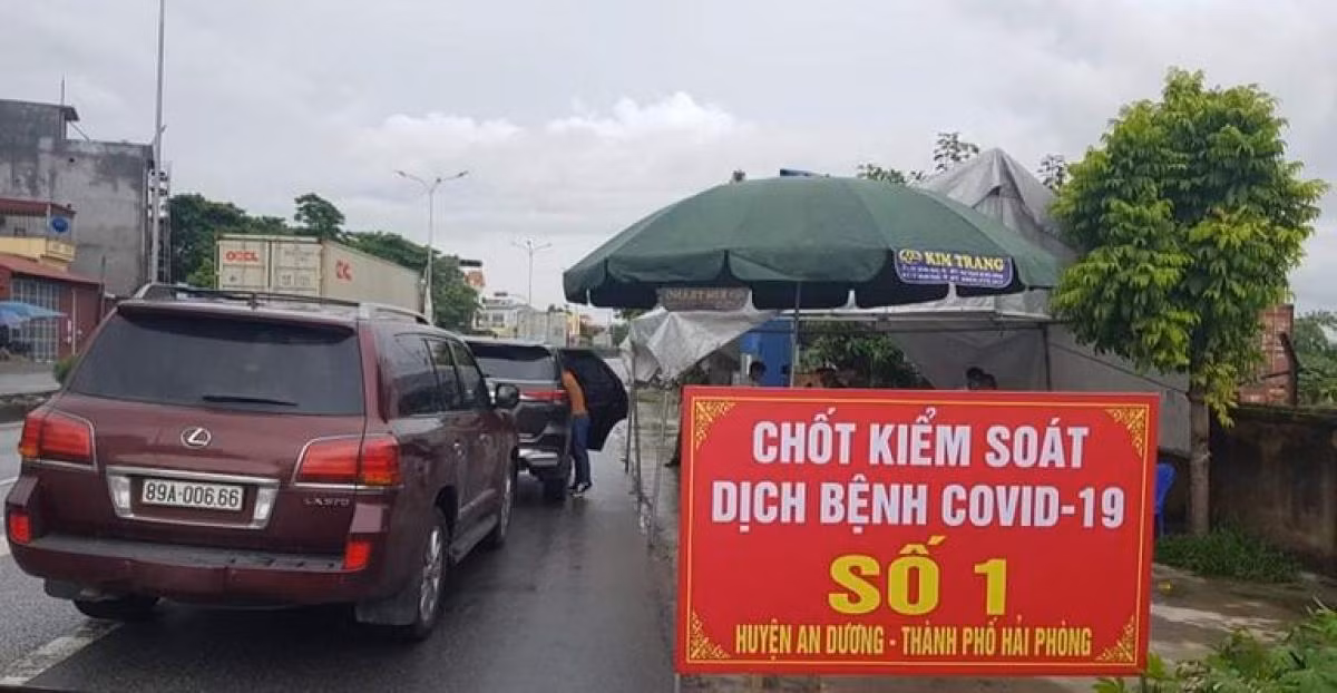 Một chốt kiểm soát dịch Covid-19 ở Hải Phòng. (Ảnh: VOV)