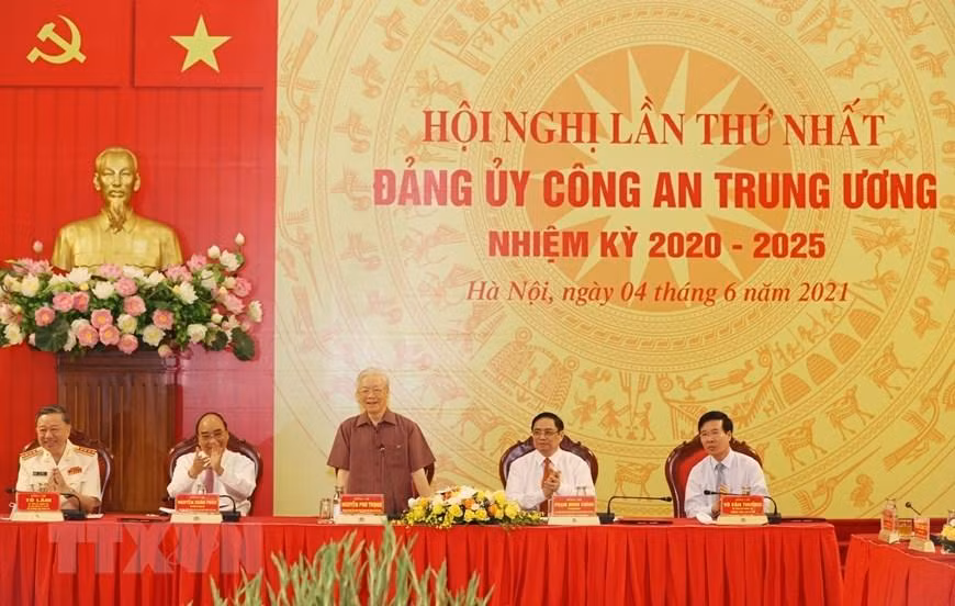 Tổng Bí thư Nguyễn Phú Trọng phát biểu tại buổi lễ. (Ảnh: Trí Dũng/TTXVN)