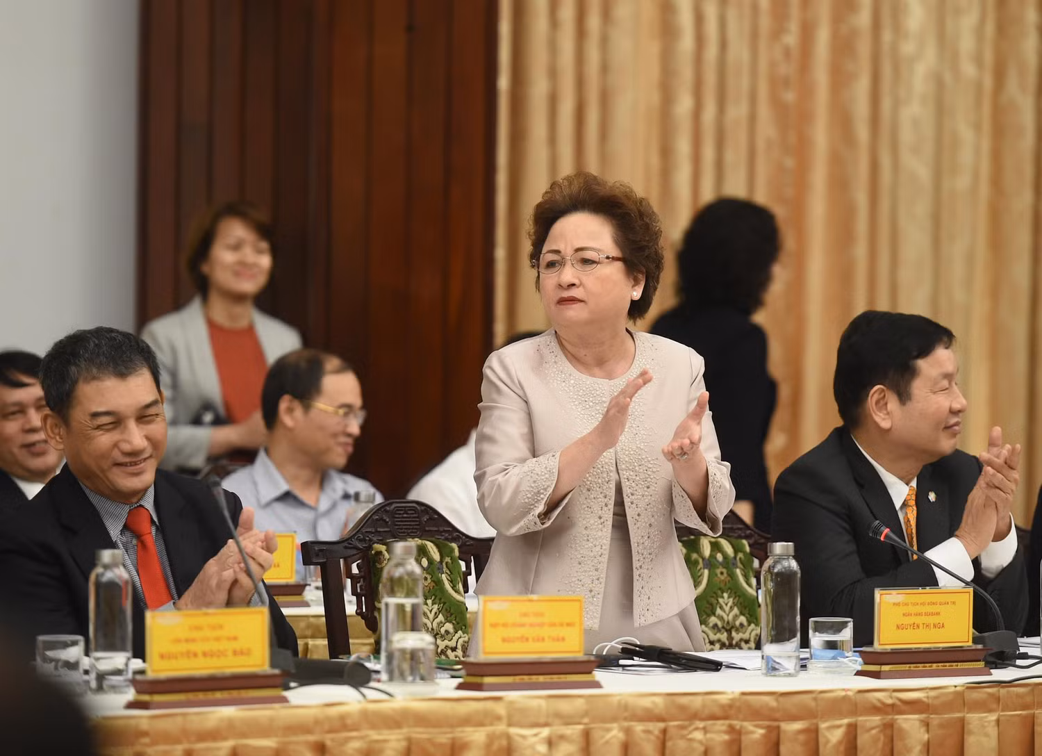 Bà Nguyễn Thị Nga, Chủ tịch Tập đoàn BRG: Các doanh nghiệp cần có tầm nhìn rộng hơn, phải có được niềm tự hào và trách nhiệm cao hơn để cùng xây dựng nên một nền móng vững chắc cho tương lai. Ảnh: VGP/Quang Hiếu