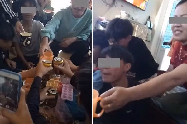Cô giáo cùng học trò uống bia và quay clip ở Thanh Hóa bị phạt 7,5 triệu đồng. Ảnh cắt từ clip/Vietnamnet.vn Cô giáo cùng học trò uống bia và quay clip ở Thanh Hóa bị phạt 7,5 triệu đồng. Ảnh cắt từ clip/Vietnamnet.vn