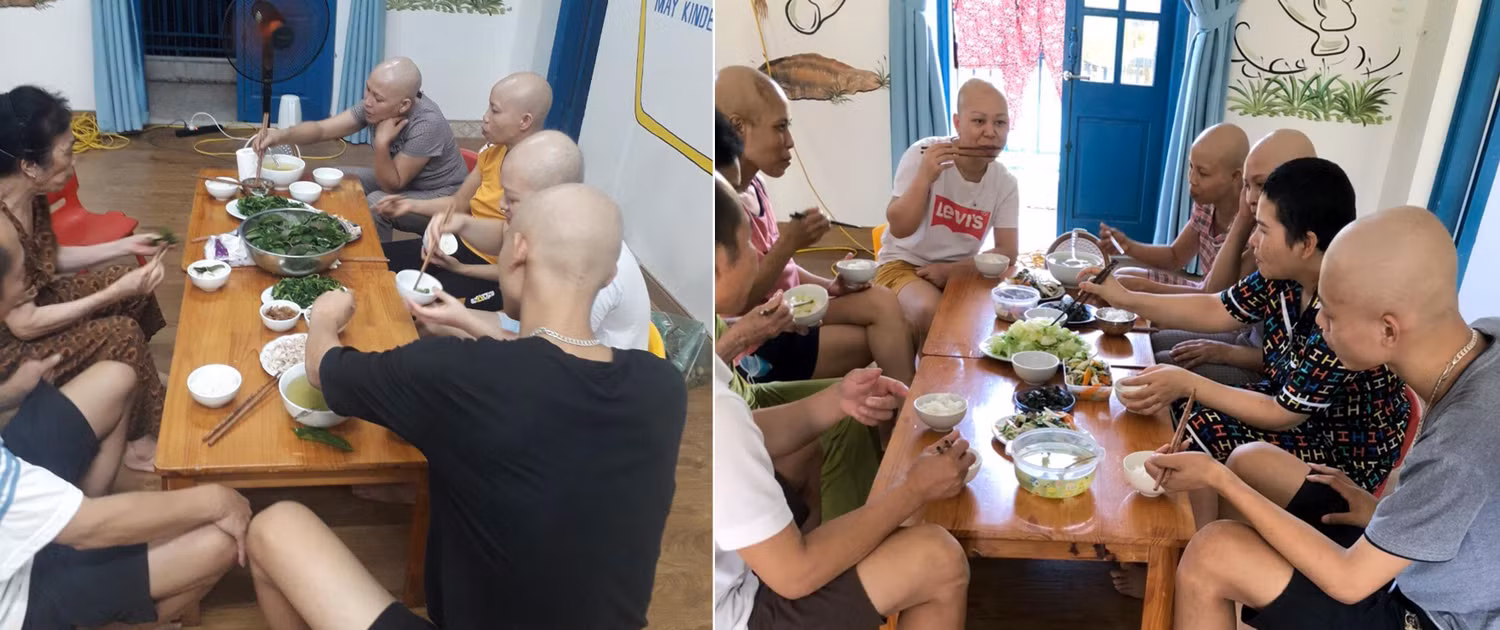 Bữa ăn ấm áp của các bệnh nhân K. (Ảnh: Nhân vật cung cấp) Bữa ăn ấm áp của các bệnh nhân K. (Ảnh: Nhân vật cung cấp)