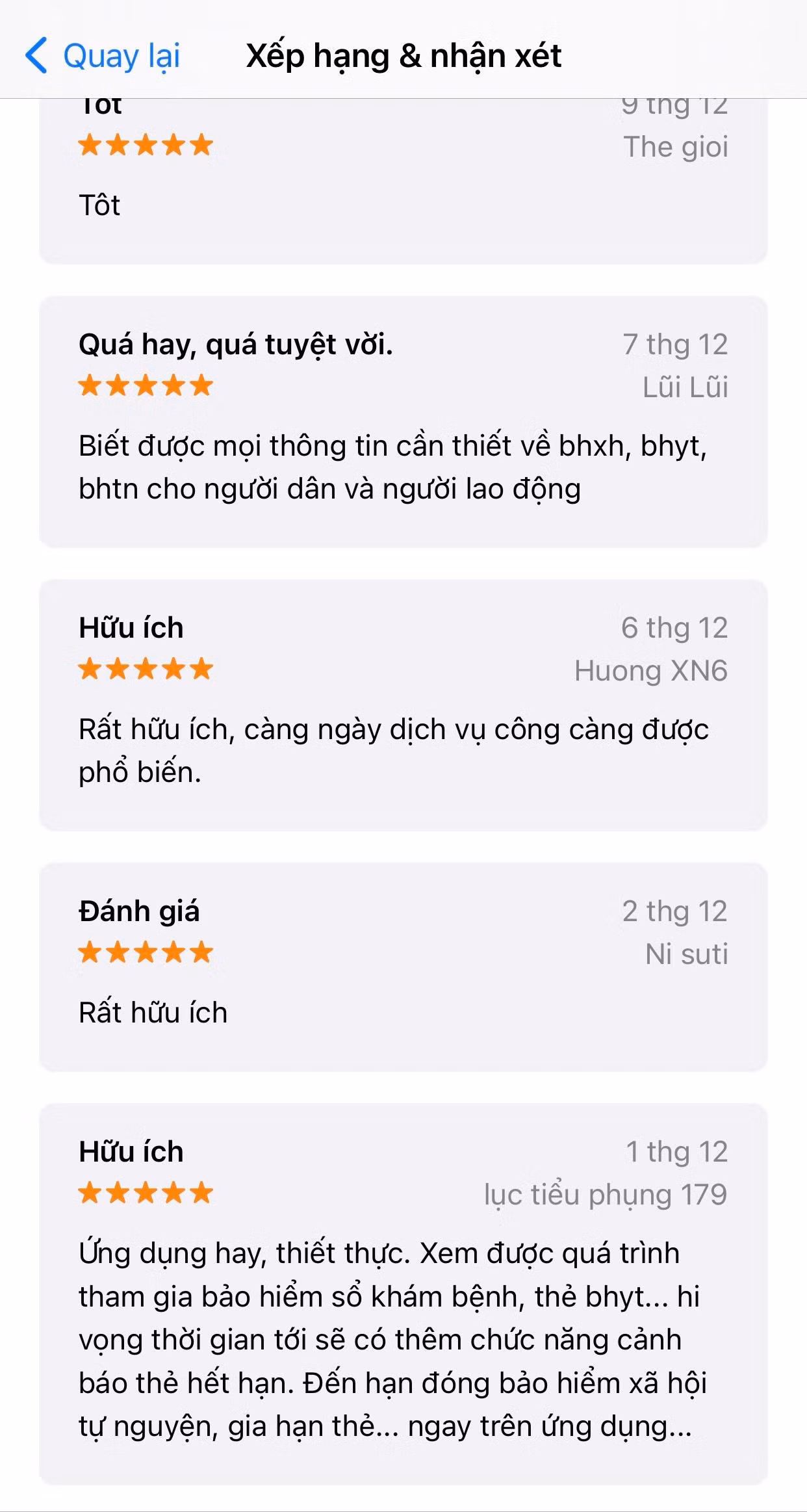 Ứng dụng VssID nhận được nhiều phản hồi tích cực từ người dùng.