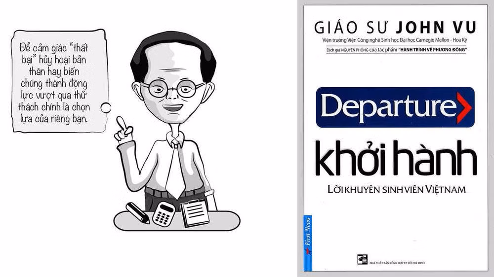 Cuốn "Khởi hành" (Lời khuyên sinh viên Việt Nam) của Giáo sư John Vu. (Ảnh: Hatgiongtamhon.vn)