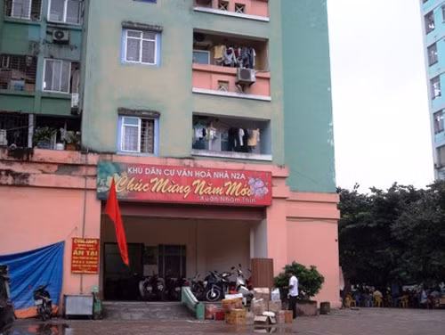 Khu đô thị Trung Hòa- Nhân chính, chung cư N2A: Phía trên là "Chúc mừng năm mới" phía dưới vẫn treo cờ đón 2/9. Khu đô thị Trung Hòa- Nhân chính, chung cư N2A: Phía trên là "Chúc mừng năm mới" phía dưới vẫn treo cờ đón 2/9.