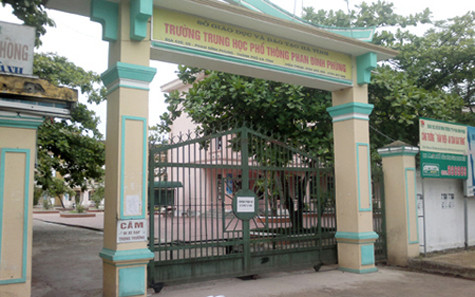 Trường Phan Đình Phùng, nơi H. tẩm xăng tự thiêu Trường Phan Đình Phùng, nơi H. tẩm xăng tự thiêu