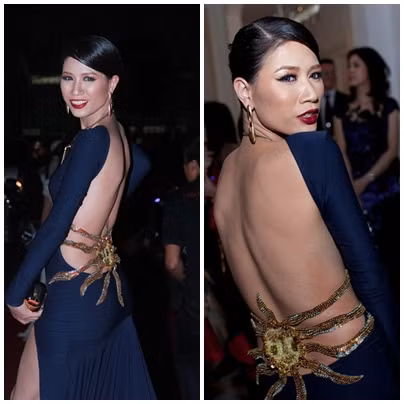 Trang Trần "nổi loạn" với cả trang phục lẫn kiểu make-up "yêu tinh nhền nhện"