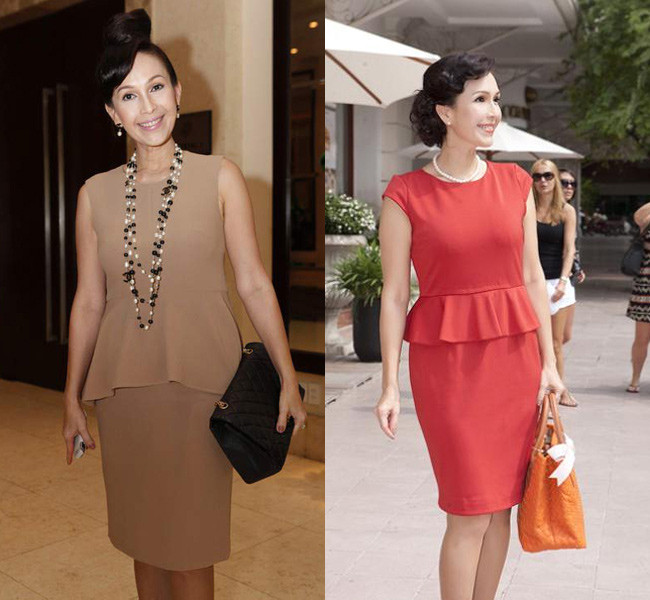 “Người đẹp không tuổi” Diễm My nhanh chóng cập nhật xu hướng peplum sang trọng và quý phái.