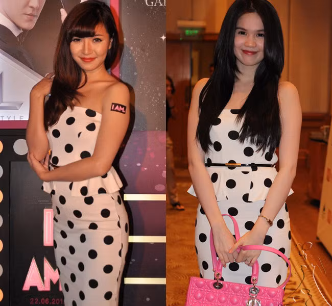 Bích Phương Idol và Ngọc Trinh “đụng hàng” mẫu váy peplum chấm bi. Bích Phương Idol và Ngọc Trinh “đụng hàng” mẫu váy peplum chấm bi.