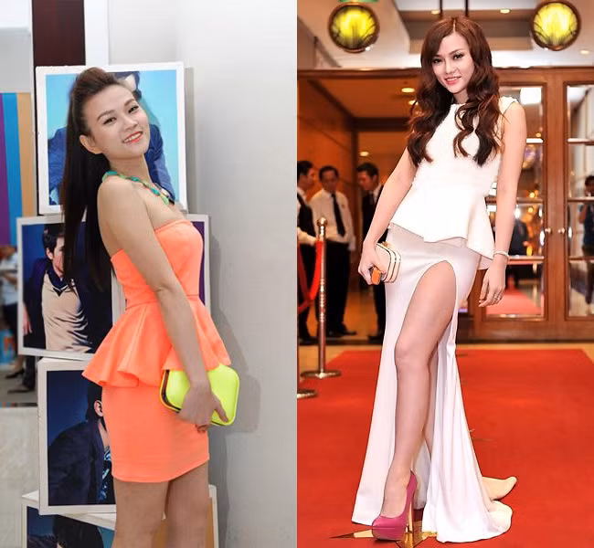 Thu Thuỷ “biến hoá” với hai phong cách khác nhau cùng váy peplum. Thu Thuỷ “biến hoá” với hai phong cách khác nhau cùng váy peplum.