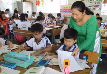 Một lớp học đang áp dụng mô hình trường học mới VNEN (Ảnh nguồn: plo.vn). Một lớp học đang áp dụng mô hình trường học mới VNEN (Ảnh nguồn: plo.vn).