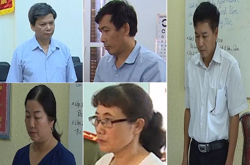 Các đối tượng gian lận điểm thi tại Sơn La. (Ảnh: VP) Các đối tượng gian lận điểm thi tại Sơn La. (Ảnh: VP)