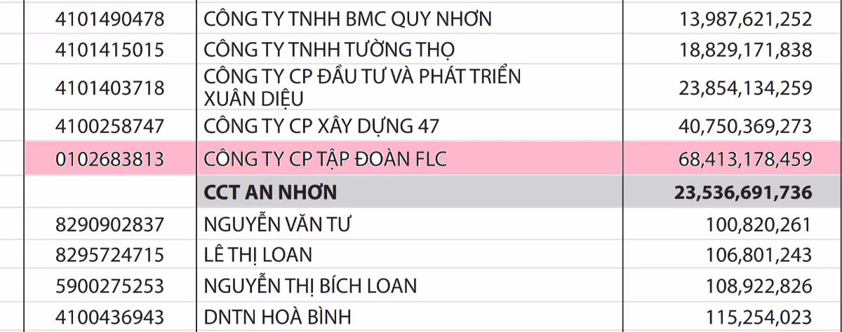 Số tiền thuế Tập đoàn FLC nợ Cục thuế tỉnh Bình Định là 68,4 tỷ đồng. Ảnh: AP