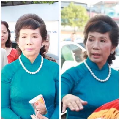 Trong lễ cưới của con trai Nguyễn Đức Hải với con dâu Jennifer Phạm, bà Thanh mặc một chiếc áo cưới màu xanh và chiếc vòng cổ ngọc trai. Tuy nhiên, lần 'xuất hiện' này của bà không được đánh giá cao về nhan sắc và thời trang.