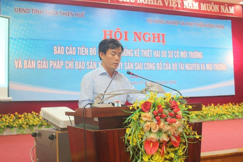 Ông Nguyễn Văn Phương – Phó Chủ tịch UBND tỉnh Thừa Thiên - Huế đưa ra ý kiến về kế hoạch hỗ trợ ngư dân bị thiệt hại do cá chết. Ảnh: B.Sương Ông Nguyễn Văn Phương – Phó Chủ tịch UBND tỉnh Thừa Thiên - Huế đưa ra ý kiến về kế hoạch hỗ trợ ngư dân bị thiệt hại do cá chết. Ảnh: B.Sương