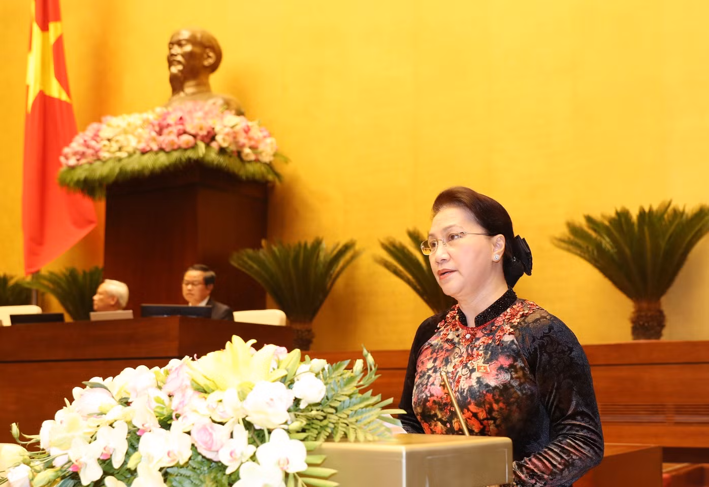 Chủ tịch Quốc hội Nguyễn Thị Kim Ngân phát biểu khai mạc kỳ họp. Chủ tịch Quốc hội Nguyễn Thị Kim Ngân phát biểu khai mạc kỳ họp.