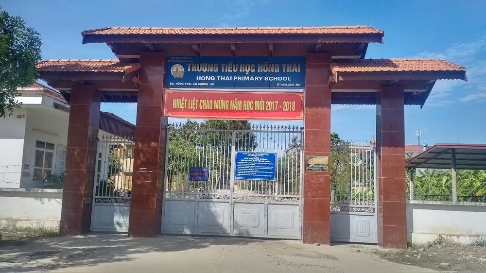 Trường tiểu học Hồng Thái (Ảnh: Lại Cường)