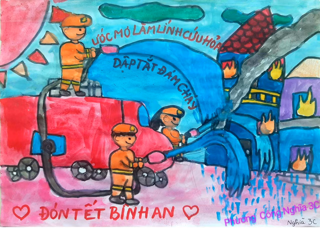 Bài thi đạt giải Nhì cá nhân của học sinh Phương Công Nghĩa, học sinh lớp 3C, Trường Tiểu học Phú Phương, huyện Ba Vì, Hà Nội. (Ảnh: Phòng Giáo dục và Đào tạo huyện Ba Vì cung cấp).