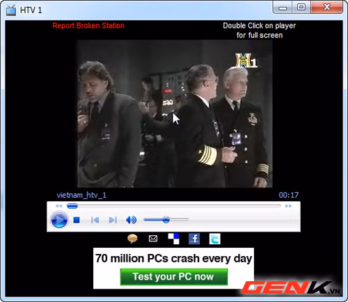 Để xem nội dung video toàn màn hình, bạn chỉ việc nhấn đôi chuột lên khung trình chiếu.