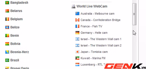 Trong nhóm Categories có một nhóm kênh khá đặc biệt, đó là World Live Webcam. Nhóm này chứa các kênh video được ghi hình trực tiếp từ khắp nơi trên thế giới bằng webcam, giúp bạn có thể theo dõi diễn biến thực tế tại một địa điểm cụ thể.