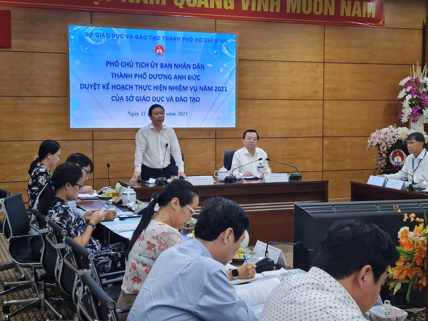 Ông Dương Anh Đức phát biểu tại buổi làm việc chiều ngày 11/3 (Ảnh: P.L) Ông Dương Anh Đức phát biểu tại buổi làm việc chiều ngày 11/3 (Ảnh: P.L)