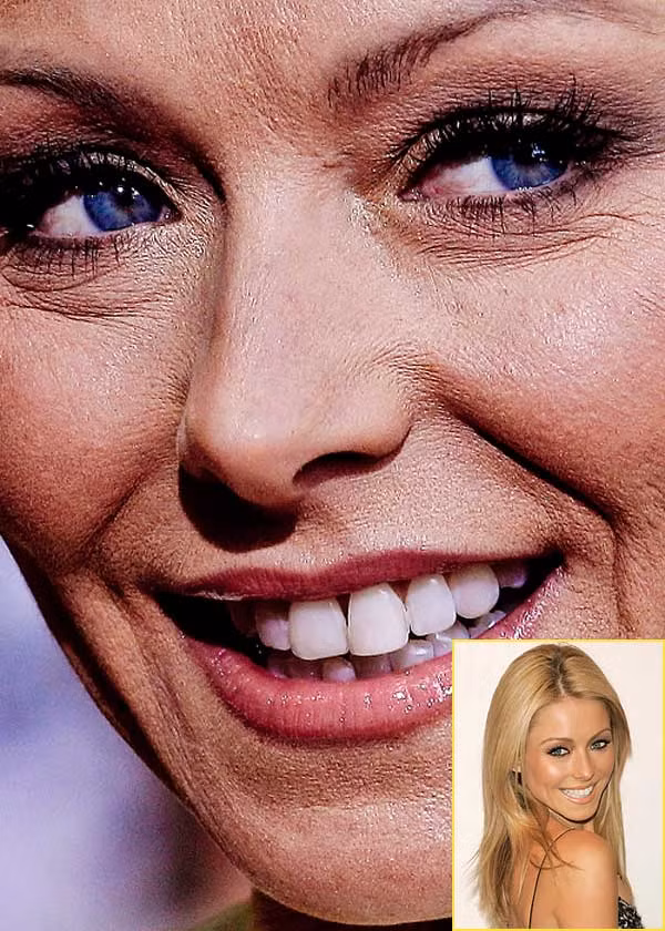 Kelly Ripa ở góc nhìn cận cảnh trông không khác nào bà lão 60. (Ảnh: Xz) Xem thêm: Điểm danh những chiếc cằm mới của Sao Việt / Bộ sưu tập váy xinh chào hè 2012. Kelly Ripa ở góc nhìn cận cảnh trông không khác nào bà lão 60. (Ảnh: Xz) Xem thêm: Điểm danh những chiếc cằm mới của Sao Việt / Bộ sưu tập váy xinh chào hè 2012.