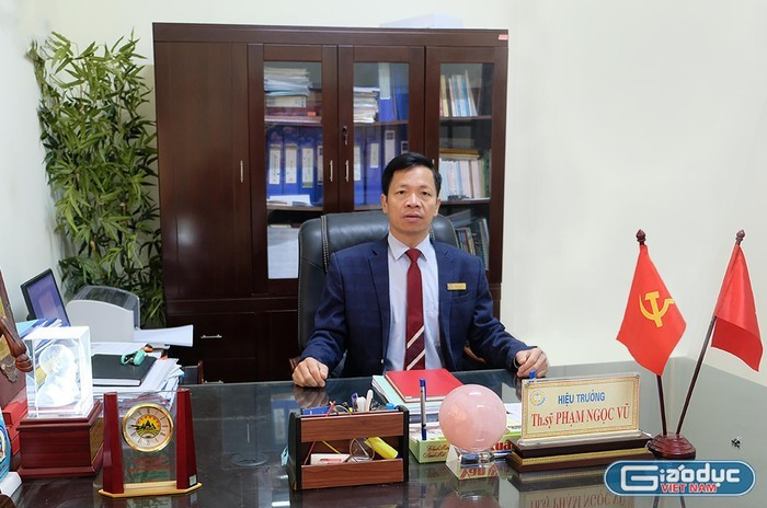 Thạc sĩ Phạm Ngọc Vũ - Hiệu trưởng Trường Cao đẳng Cơ điện Xây dựng Việt Xô (Ninh Bình). Ảnh: NTCC
