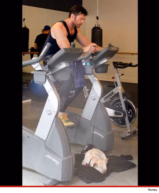 Hugh Jackman tại phòng gym tại tư gia ở West Village, nơi xảy ra vụ tấn công.