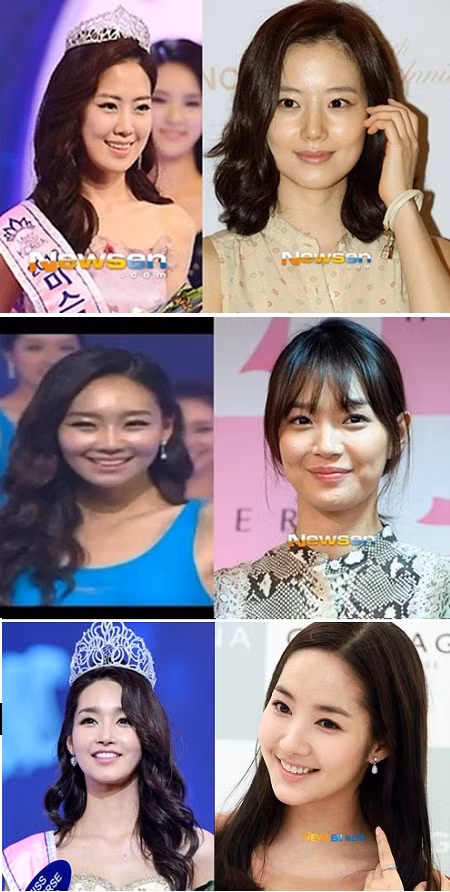 Vẻ đẹp của Kim Yu Mi hao hao giống các mỹ nhân xứ Hàn như Moon Chae Won, Shin Min Ah, Park Min Young (từ trên xuống, bên phải).