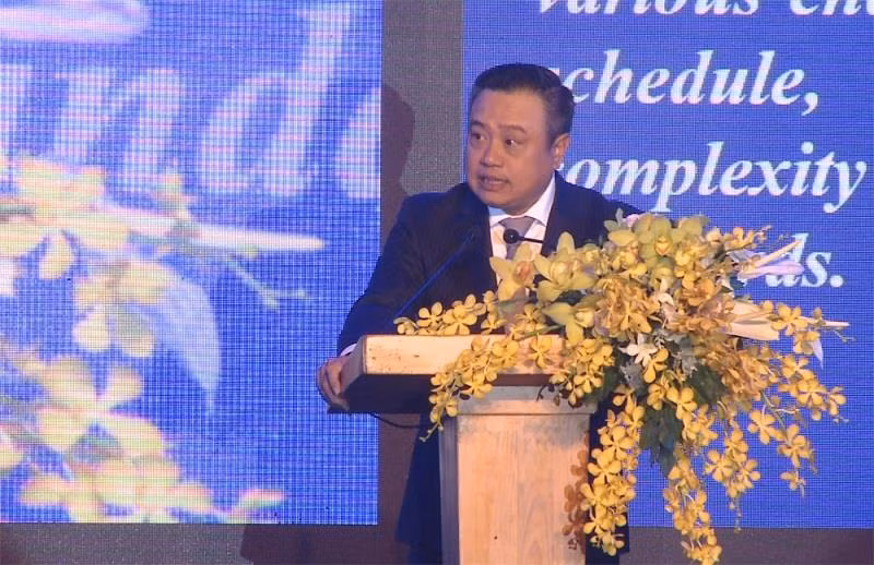 Ông Trần Sỹ Thanh - Ủy viên Ban Chấp hành Trung ương Đảng, Bí thư Đảng ủy, Chủ tịch Hội đồng Thành viên Petrovietnam phát biểu