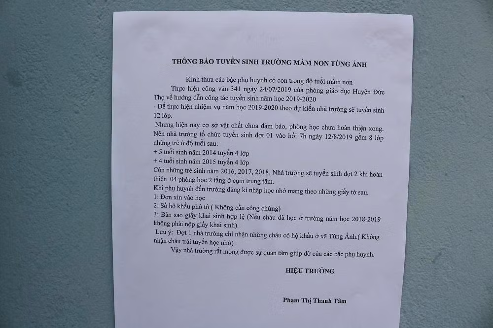 Thông báo của nhà trường