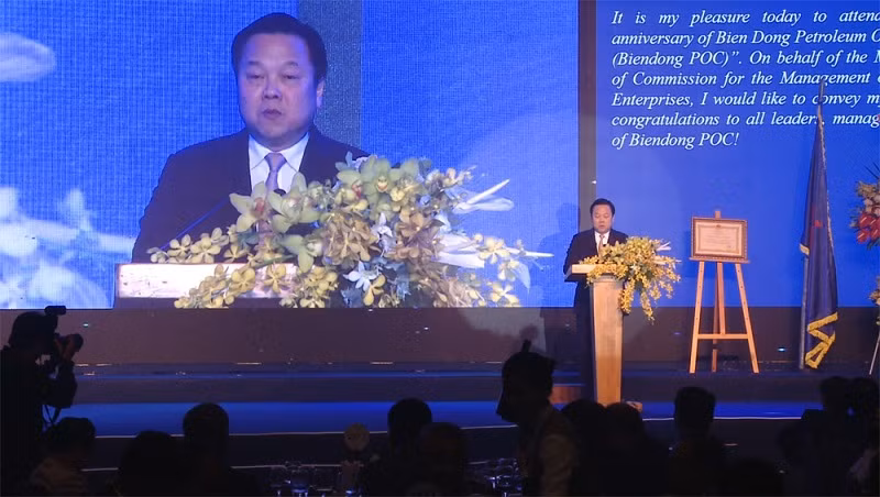 Ông Nguyễn Hoàng Anh – Ủy viên Ban Chấp hành Trung ương Đảng, Chủ tịch Ủy ban Quản lý Vốn Nhà nước tại Doanh nghiệp phát biểu