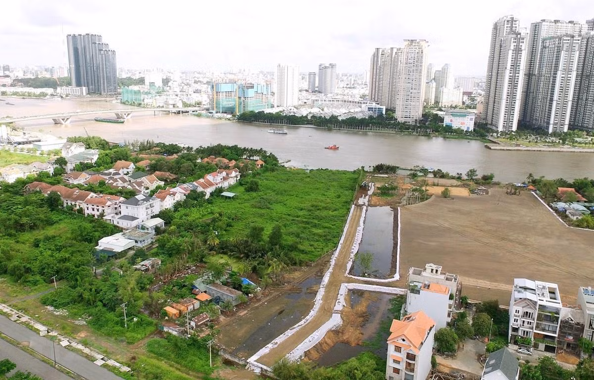Một góc Khu đô thị mới Thủ Thiêm. (Ảnh: Quang Nhựt/TTXVN)
