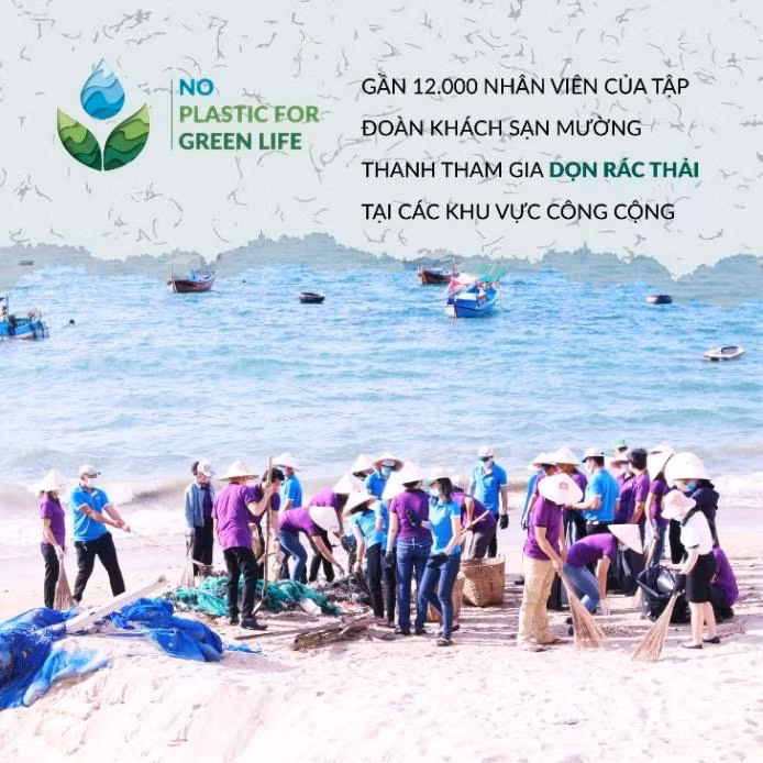 Gần 12.000 nhân viên tại chuỗi khách sạn Mường Thanh tham gia dọn rác thải – bảo vệ môi trường. Gần 12.000 nhân viên tại chuỗi khách sạn Mường Thanh tham gia dọn rác thải – bảo vệ môi trường.