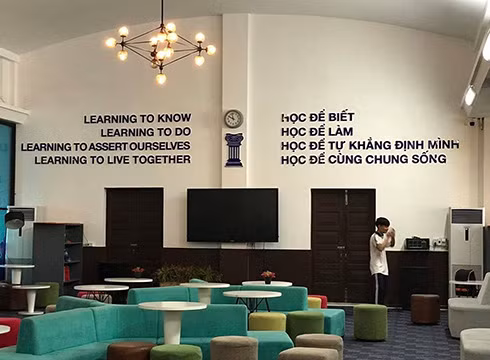 Thư viện trường Trần Đại Nghĩa được xây dựng theo mô hình tiên tiến (ảnh: CTV)