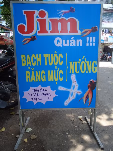 Nếu vào quán sẽ được ăn bạch tuộc, răng mực nướng?