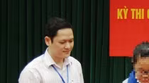 Ông Vũ Trọng Lương là người trực tiếp thao tác sửa đáp án biến hàng trăm bài thi từ 1 điểm thành 9 điểm. ảnh nguồn: Sở Giáo dục Hà Giang.