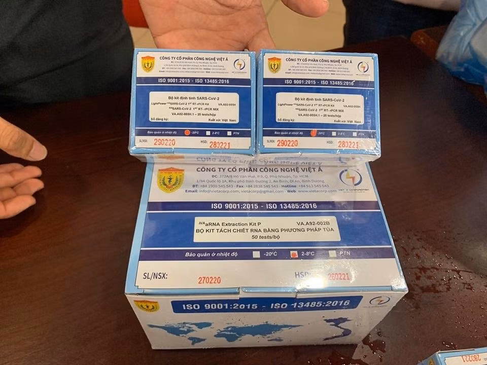 Sản phẩm kit test Covid-19 của Công ty Việt Á (Ảnh minh họa: Báo Vietnamnet)