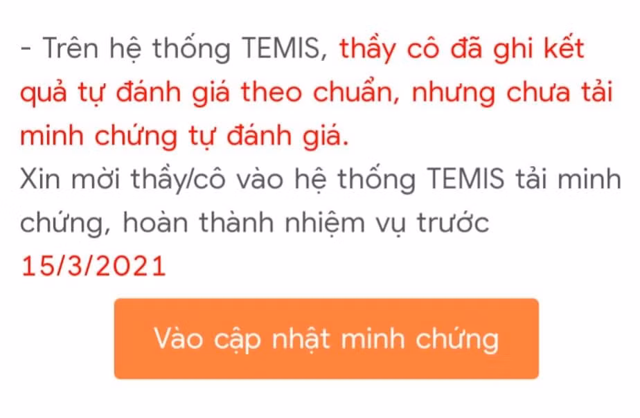 Những giáo viên chưa tải minh chứng sẽ được... phần mềm "nhắc nhở" (Ảnh: Lê Minh) Những giáo viên chưa tải minh chứng sẽ được... phần mềm "nhắc nhở" (Ảnh: Lê Minh)