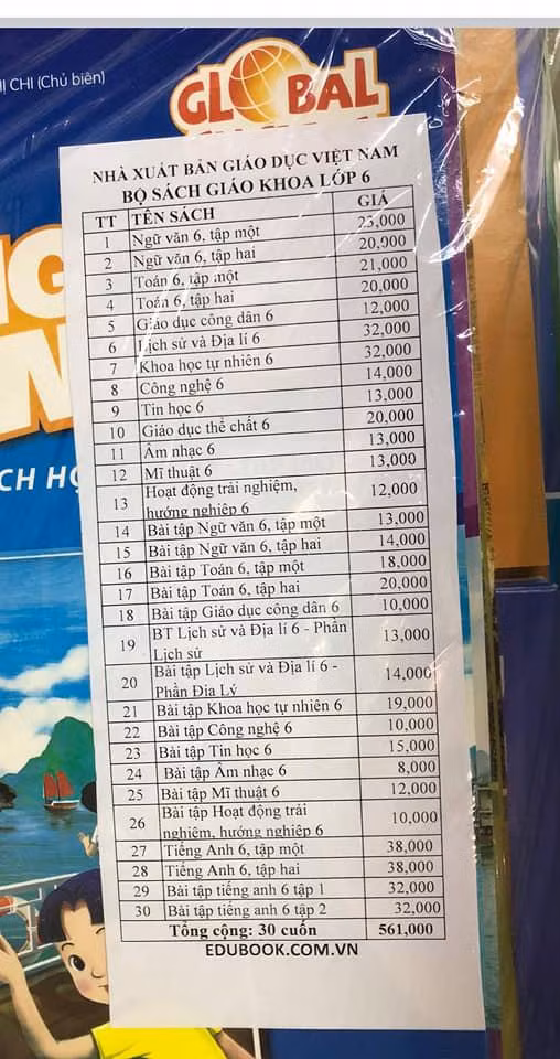 Bộ sách lớp 6 đang được chào bán trên mạng xã hội của giáo viên (Ảnh chụp từ màn hình)